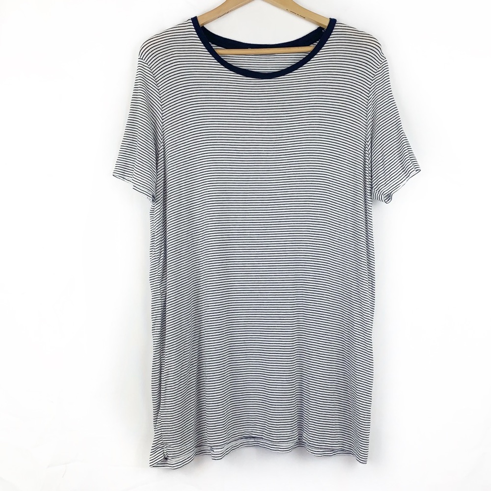 Brandy Melville Striped T-Shirt Dress Navy & White